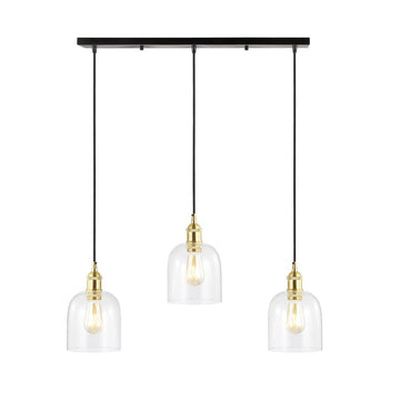 Cooper 25.5" Farmhouse Contemporary Glass Linear LED Pendant - JONATHAN Y